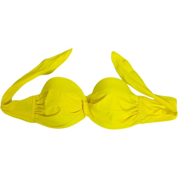 Smart & Sexy Swim Strapless Yellow Bikini Top 36D - Picture 2 of 6